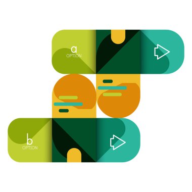 Infographics seçeneği ve adım adım içinde yuvarlak kareler, grafik, grafik, diyagram seçenekleri, parçalar, süreçleri ile unsuru