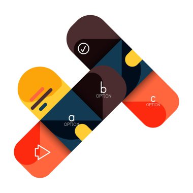 Infographics seçeneği ve adım adım içinde yuvarlak kareler, grafik, grafik, diyagram seçenekleri, parçalar, süreçleri ile unsuru