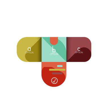 Infographics seçeneği ve adım adım içinde yuvarlak kareler, grafik, grafik, diyagram seçenekleri, parçalar, süreçleri ile unsuru