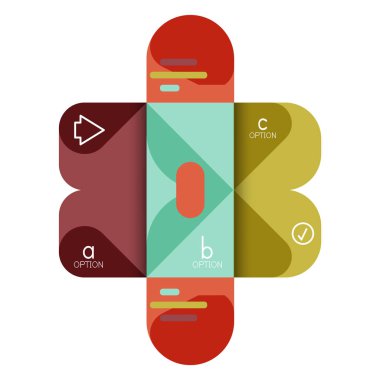 Infographics seçeneği ve adım adım içinde yuvarlak kareler, grafik, grafik, diyagram seçenekleri, parçalar, süreçleri ile unsuru