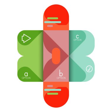 Infographics seçeneği ve adım adım içinde yuvarlak kareler, grafik, grafik, diyagram seçenekleri, parçalar, süreçleri ile unsuru