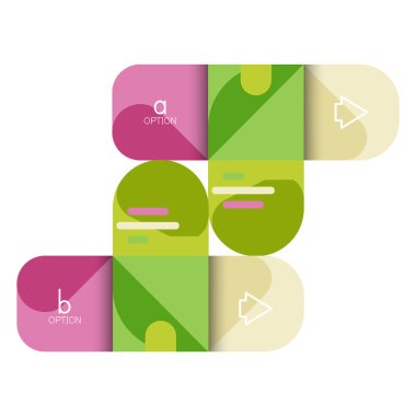 Infographics seçeneği ve adım adım içinde yuvarlak kareler, grafik, grafik, diyagram seçenekleri, parçalar, süreçleri ile unsuru