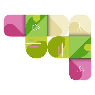 Infographics seçeneği ve adım adım içinde yuvarlak kareler, grafik, grafik, diyagram seçenekleri, parçalar, süreçleri ile unsuru