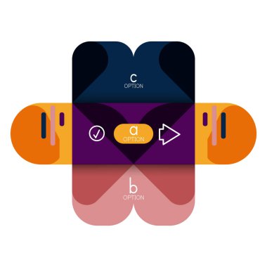 Infographics seçeneği ve adım adım içinde yuvarlak kareler, grafik, grafik, diyagram seçenekleri, parçalar, süreçleri ile unsuru