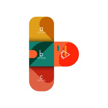 Infographics seçeneği ve adım adım içinde yuvarlak kareler, grafik, grafik, diyagram seçenekleri, parçalar, süreçleri ile unsuru