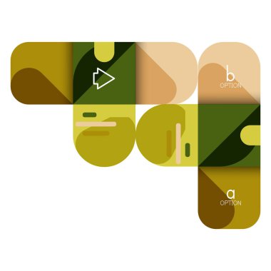 Infographics seçeneği ve adım adım içinde yuvarlak kareler, grafik, grafik, diyagram seçenekleri, parçalar, süreçleri ile unsuru