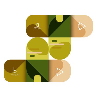 Infographics seçeneği ve adım adım içinde yuvarlak kareler, grafik, grafik, diyagram seçenekleri, parçalar, süreçleri ile unsuru