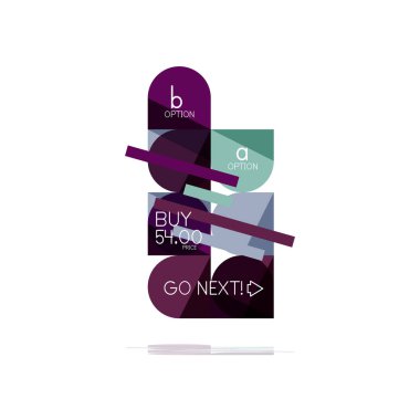 En az daire temiz soyut seçeneği adım Infographic tasarım öğesi, geometrik şekiller - Tur kareler, daireler ve satırları düzeni ile örnek metin