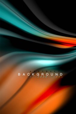 Sıvı sıvı renkler tasarım, renkli mermer veya plastik dalgalı doku arka plan, siyah, iş veya teknoloji sunu veya web broşür için parlak renkli öğeleri kapak tasarımı, duvar kağıdı