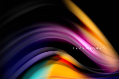 Sıvı sıvı renkler tasarım, renkli mermer veya plastik dalgalı doku arka plan, siyah, iş veya teknoloji sunu veya web broşür için parlak renkli öğeleri kapak tasarımı, duvar kağıdı