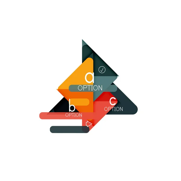 Diseño de visualización de datos triangular, diseño infográfico de opciones — Vector de stock