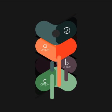 Düz tasarım geometrik infographics, ok şekli vektör etiket veya etiket, Fiyat etiketleri, promosyon rozet, simgesi tasarım, kağıt tarzı düzeni verileri grafik görselleştirme adım adım süreci için için teklif