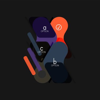 Düz tasarım geometrik infographics, ok şekli vektör etiket veya etiket, Fiyat etiketleri, promosyon rozet, simgesi tasarım, kağıt tarzı düzeni verileri grafik görselleştirme adım adım süreci için için teklif