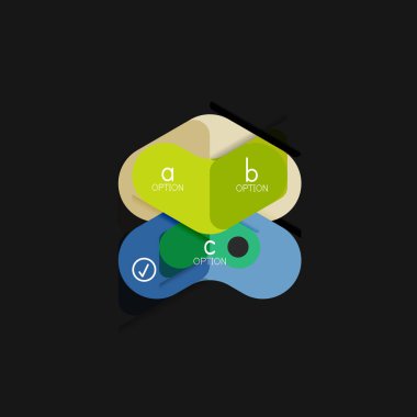 Düz tasarım geometrik infographics, ok şekli vektör etiket veya etiket, Fiyat etiketleri, promosyon rozet, simgesi tasarım, kağıt tarzı düzeni verileri grafik görselleştirme adım adım süreci için için teklif