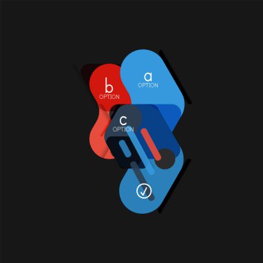 Düz tasarım geometrik infographics, ok şekli vektör etiket veya etiket, Fiyat etiketleri, promosyon rozet, simgesi tasarım, kağıt tarzı düzeni verileri grafik görselleştirme adım adım süreci için için teklif