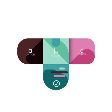 Infographics seçeneği ve adım adım içinde yuvarlak kareler, grafik, grafik, diyagram seçenekleri, parçalar, süreçleri ile unsuru