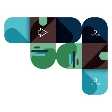 Infographics seçeneği ve adım adım içinde yuvarlak kareler, grafik, grafik, diyagram seçenekleri, parçalar, süreçleri ile unsuru