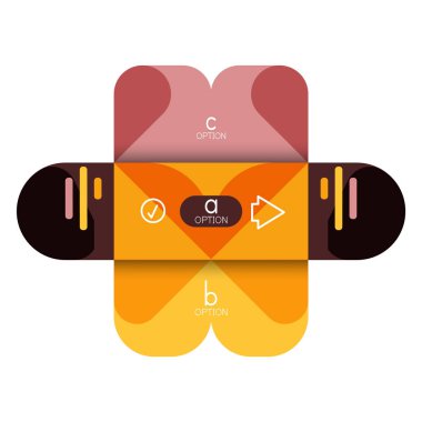 Infographics seçeneği ve adım adım içinde yuvarlak kareler, grafik, grafik, diyagram seçenekleri, parçalar, süreçleri ile unsuru