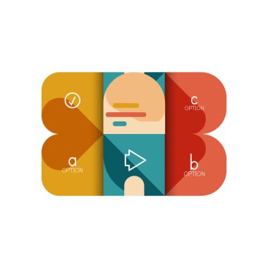 Infographics seçeneği ve adım adım içinde yuvarlak kareler, grafik, grafik, diyagram seçenekleri, parçalar, süreçleri ile unsuru