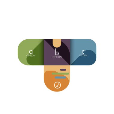 Infographics seçeneği ve adım adım içinde yuvarlak kareler, grafik, grafik, diyagram seçenekleri, parçalar, süreçleri ile unsuru