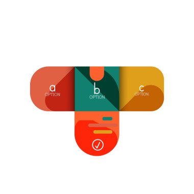 Infographics seçeneği ve adım adım içinde yuvarlak kareler, grafik, grafik, diyagram seçenekleri, parçalar, süreçleri ile unsuru