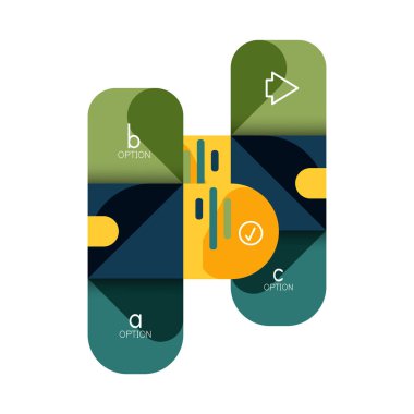 Infographics seçeneği ve adım adım içinde yuvarlak kareler, grafik, grafik, diyagram seçenekleri, parçalar, süreçleri ile unsuru