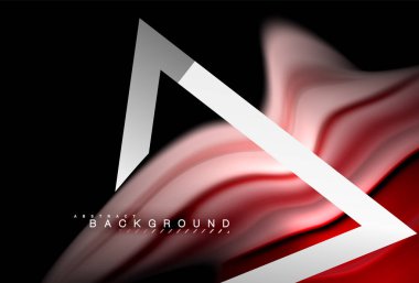 Gökkuşağı sıvı geometrik şekil dalga ve metalik renkler