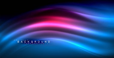 Neon parlayan dalga, sihirli enerji ve ışık arka plan