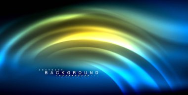 Neon parlayan dalga, sihirli enerji ve ışık arka plan