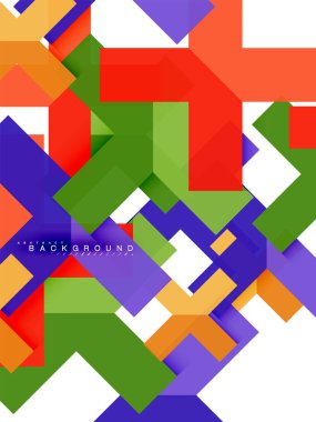 Çok renkli soyut geometrik şekiller, geometri arka plan web afiş için