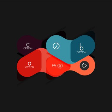 Düz tasarım geometrik infographics, ok şekli vektör etiket veya etiket, Fiyat etiketleri, promosyon rozet, simgesi tasarım, kağıt tarzı düzeni verileri grafik görselleştirme adım adım süreci için için teklif