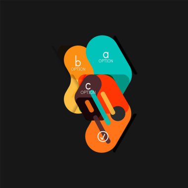 Düz tasarım geometrik infographics, ok şekli vektör etiket veya etiket, Fiyat etiketleri, promosyon rozet, simgesi tasarım, kağıt tarzı düzeni verileri grafik görselleştirme adım adım süreci için için teklif