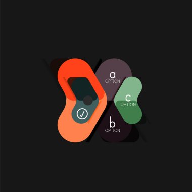 Düz tasarım geometrik infographics, ok şekli vektör etiket veya etiket, Fiyat etiketleri, promosyon rozet, simgesi tasarım, kağıt tarzı düzeni verileri grafik görselleştirme adım adım süreci için için teklif