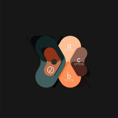 Düz tasarım geometrik infographics, ok şekli vektör etiket veya etiket, Fiyat etiketleri, promosyon rozet, simgesi tasarım, kağıt tarzı düzeni verileri grafik görselleştirme adım adım süreci için için teklif