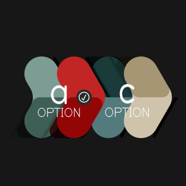 Düz tasarım geometrik infographics, ok şekli vektör etiket veya etiket, Fiyat etiketleri, promosyon rozet, simgesi tasarım, kağıt tarzı düzeni verileri grafik görselleştirme adım adım süreci için için teklif