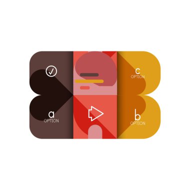 Infographics seçeneği ve adım adım içinde yuvarlak kareler, grafik, grafik, diyagram seçenekleri, parçalar, süreçleri ile unsuru