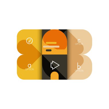 Infographics seçeneği ve adım adım içinde yuvarlak kareler, grafik, grafik, diyagram seçenekleri, parçalar, süreçleri ile unsuru