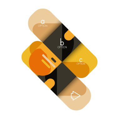 Infographics seçeneği ve adım adım içinde yuvarlak kareler, grafik, grafik, diyagram seçenekleri, parçalar, süreçleri ile unsuru