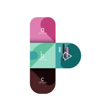 Infographics seçeneği ve adım adım içinde yuvarlak kareler, grafik, grafik, diyagram seçenekleri, parçalar, süreçleri ile unsuru