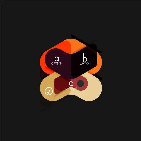 Düz tasarım geometrik infographics, ok şekli vektör etiket veya etiket, Fiyat etiketleri, promosyon rozet, simgesi tasarım, kağıt tarzı düzeni verileri grafik görselleştirme adım adım süreci için için teklif — Stok Vektör