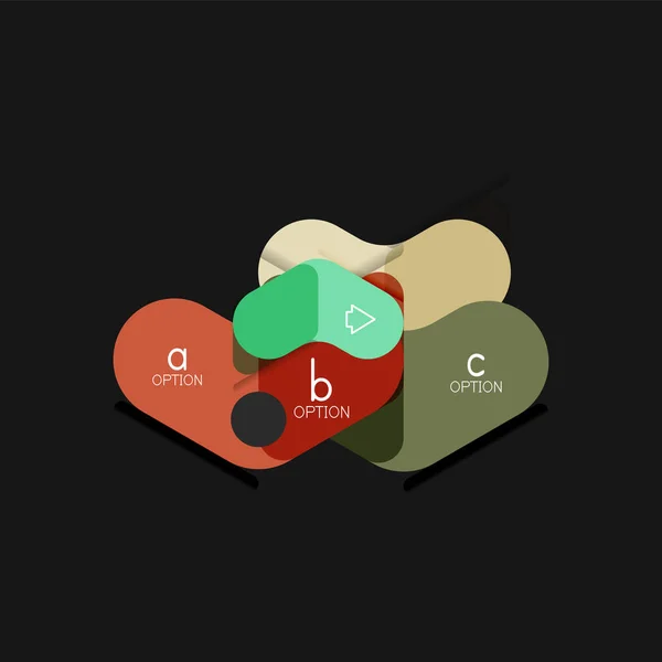 Plochý design geometrické infografiky, arrow tvar vektorové nálepky nebo štítků, cenovek, nabídnout podporu odznak, ikona design, styl rozložení stránky pro proces krok za krokem grafické vizualizace dat, pro — Stockový vektor