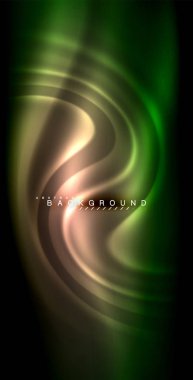 Neon parlayan dalga, sihirli enerji ve ışık arka plan