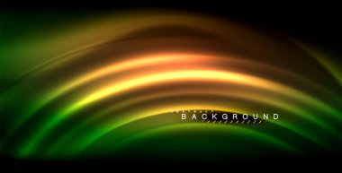 Neon parlayan dalga, sihirli enerji ve ışık arka plan