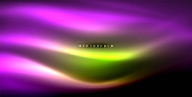 Neon parlayan dalga, sihirli enerji ve ışık arka plan