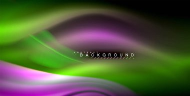 Neon parlayan dalga, sihirli enerji ve ışık arka plan