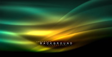 Neon parlayan dalga, sihirli enerji ve ışık arka plan