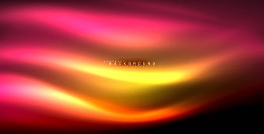 Neon parlayan dalga, sihirli enerji ve ışık arka plan