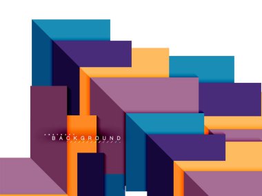 Çok renkli soyut geometrik şekiller, geometri arka plan web afiş için