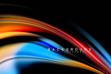 Sıvı sıvı renkler tasarım, renkli mermer veya plastik dalgalı doku arka plan, siyah, iş veya teknoloji sunu veya web broşür için parlak renkli öğeleri kapak tasarımı, duvar kağıdı