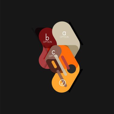 Düz tasarım geometrik infographics, ok şekli vektör etiket veya etiket, Fiyat etiketleri, promosyon rozet, simgesi tasarım, kağıt tarzı düzeni verileri grafik görselleştirme adım adım süreci için için teklif